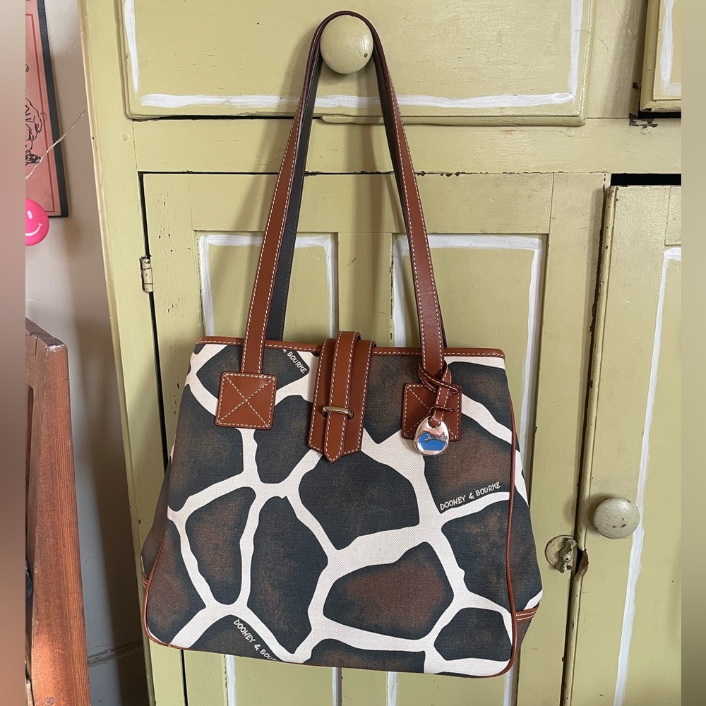 Dooney & Bourke Giraffe Print Tote in Brown and Cream NWOT